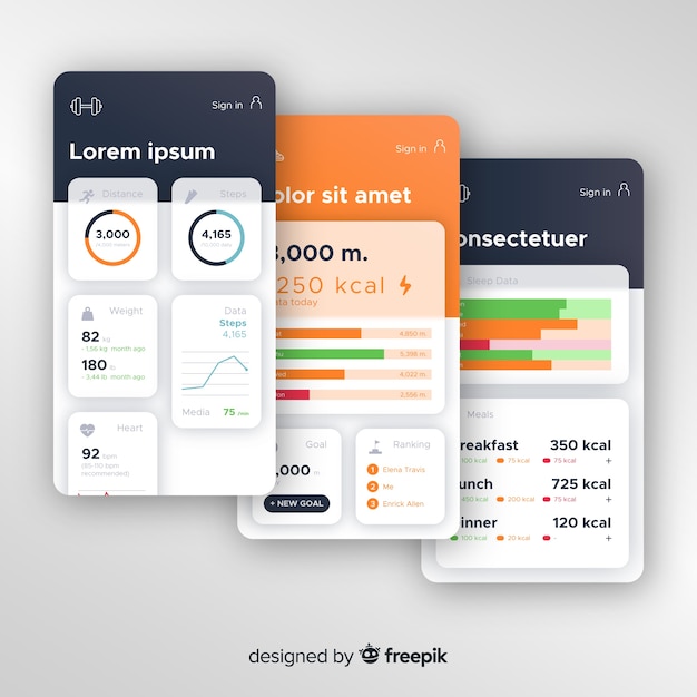 Free Vector concepts for mobile app