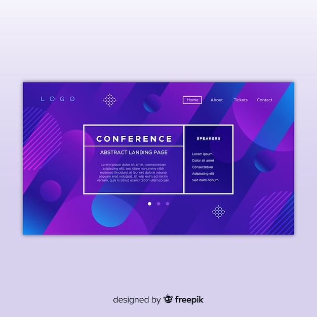 Free Vector conference landing page