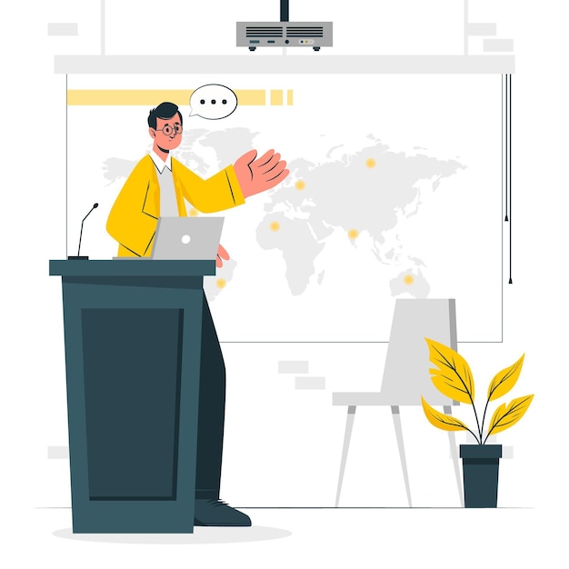 Free Vector conference speaker concept illustration