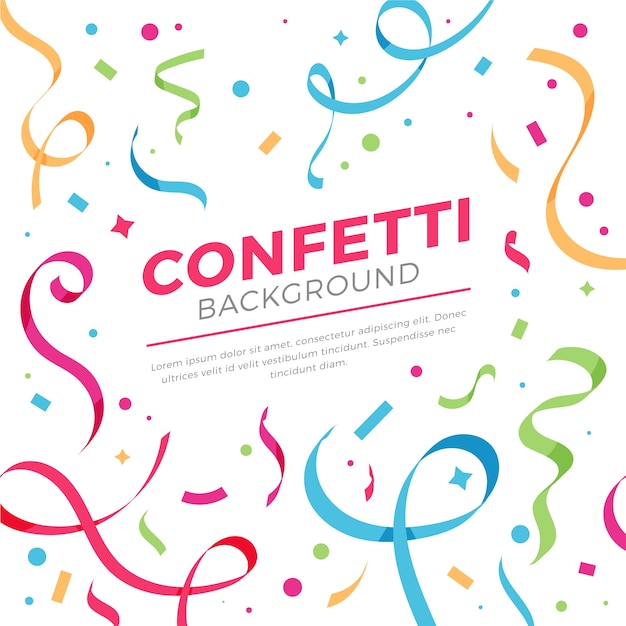 Confetti background in flat design