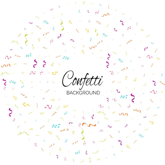 Free vector confetti concept design template holiday happy day white background celebration vector illustration