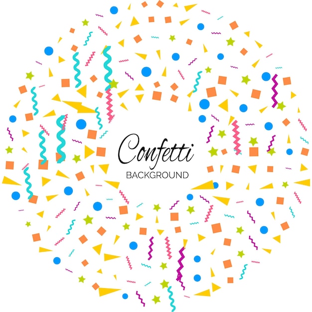 Free vector confetti concept design template holiday happy day white background celebration vector illustration