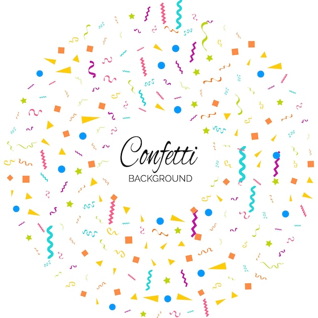 Free vector confetti concept design template holiday happy day white background celebration vector illustration