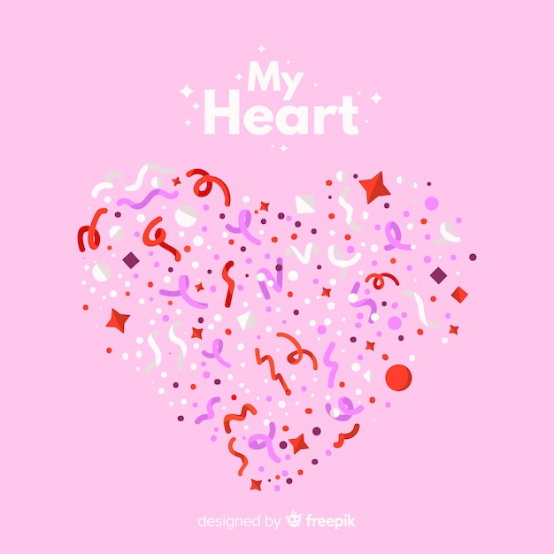 Free Vector confetti heart background