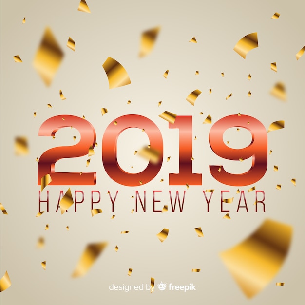 Confetti new year 2019 background