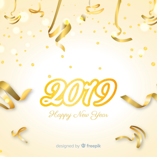 Confetti new year 2019 background