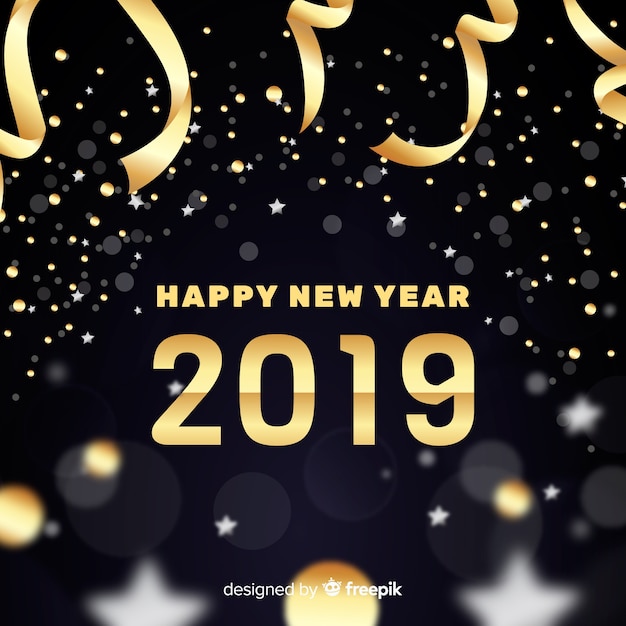 Confetti new year 2019 background