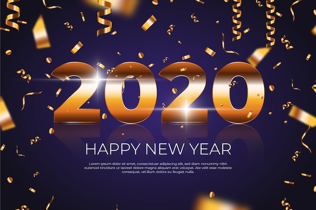 Confetti new year 2020 background concept