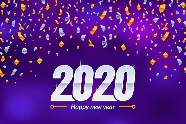 Confetti new year 2020 background