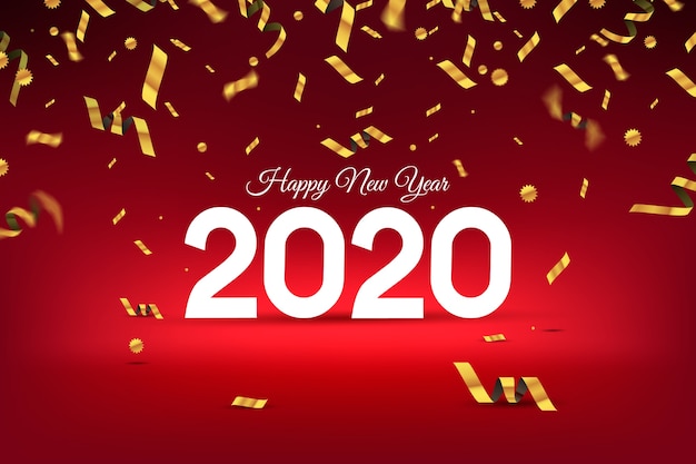 Confetti new year 2020 background