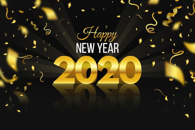 Confetti new year 2020 background