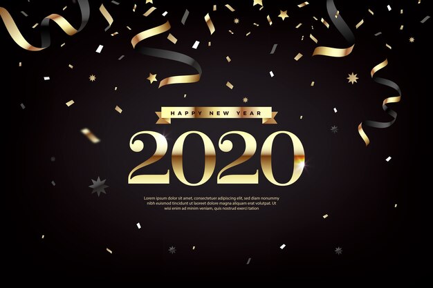 Confetti new year 2020 background