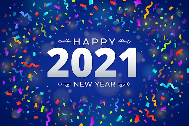 Confetti new year 2021 background