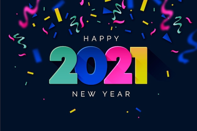 Confetti new year 2021 background