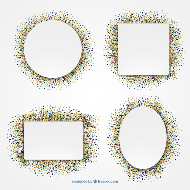 Free Vector conffeti geometric frames