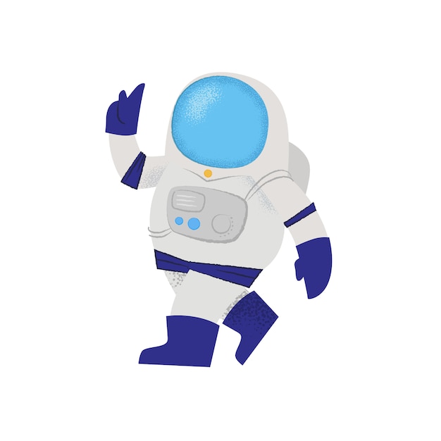 Confident walking astronaut. Personage, spacesuit, mission