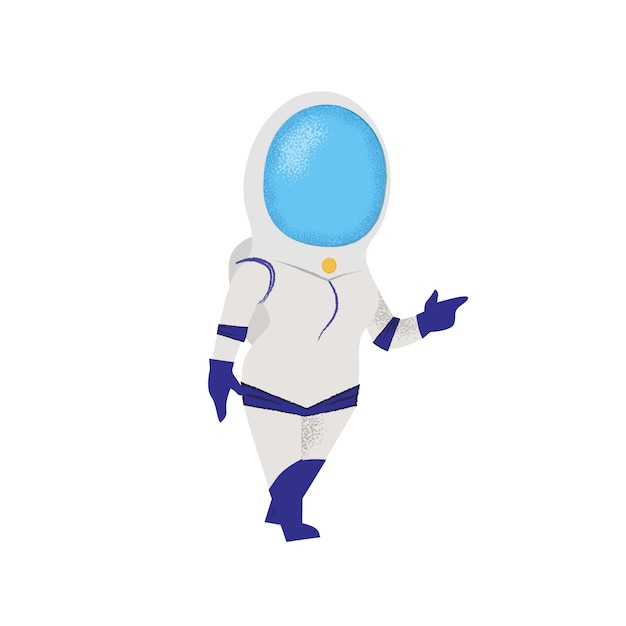 Confident woman walking in space suit. pioneer, explorer.