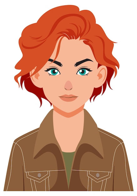 Free Vector confident woman with red hair