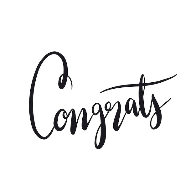 Congrats typography wording style vector