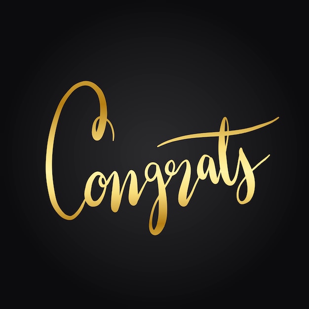 Congrats typography wording style vector