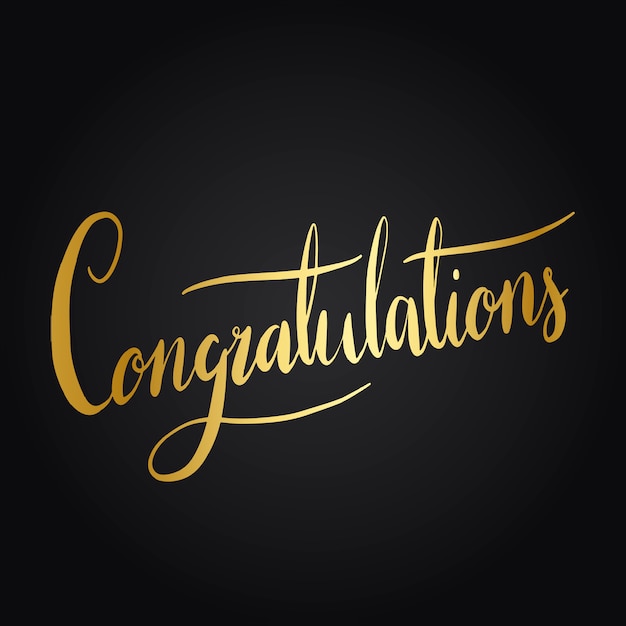 Congratulations typography wording style vector