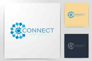 Free vector connect community abstract group petal logo ideas inspiration logo design