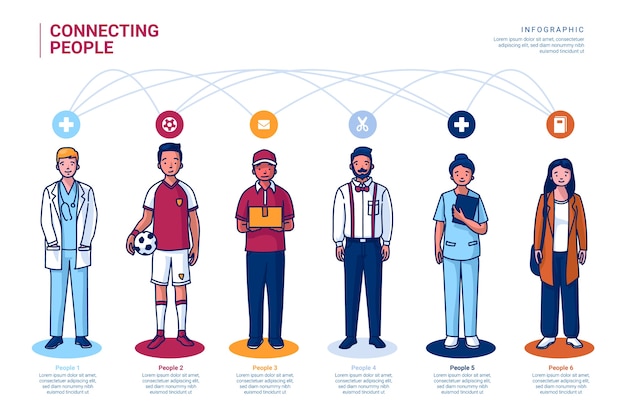 Connecting people graphics flat design