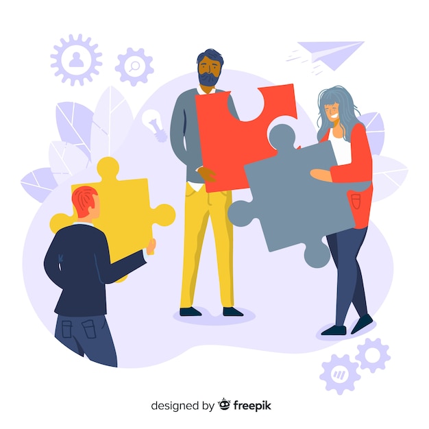 Free Vector connecting teams concept for landing page