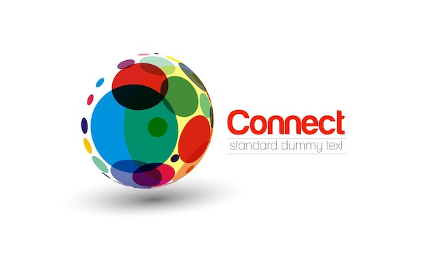 Connection vector logo template.