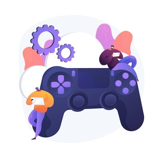 Console gamepad. Hitech technology. Live gaming service, video gaming controller, joystick with buttons. Joypad for gamers. Peripheral input device. Vector isolated concept metaphor illustration.