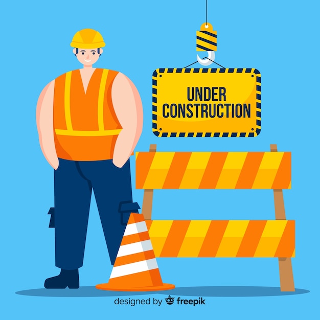 Free Vector under construction flat background