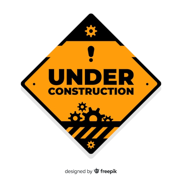 Under construction flat background