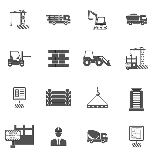 Construction Icons Flat