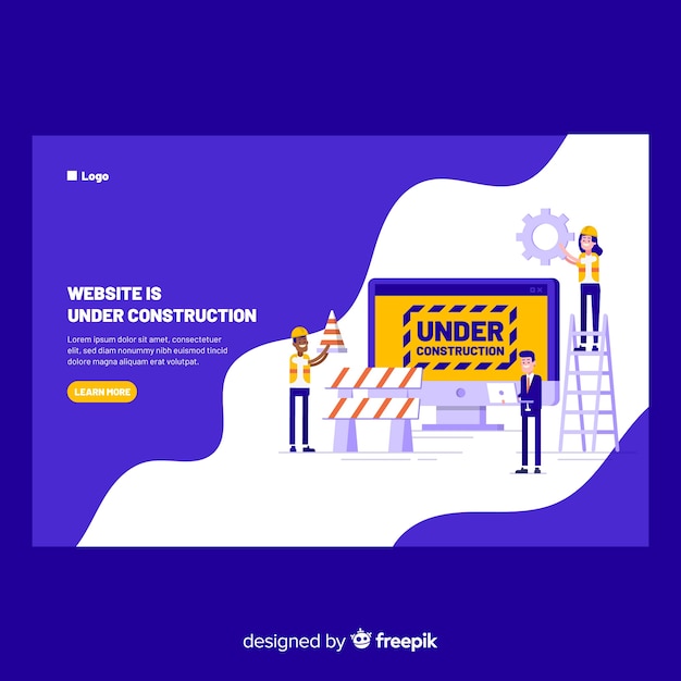 Free vector under construction landing page template