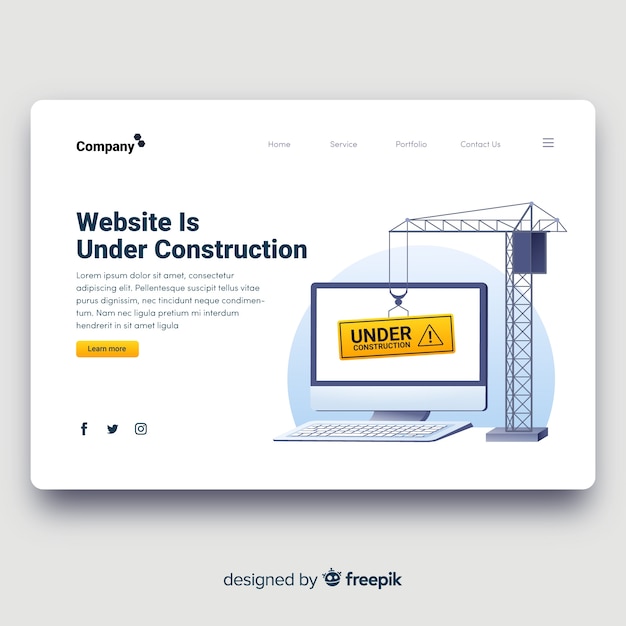 Under construction landing page template