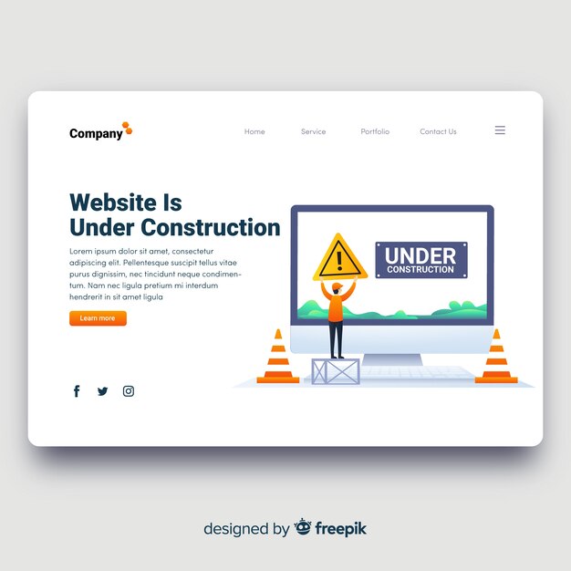 Under construction landing page template