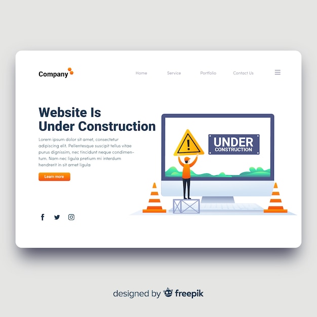 Under construction landing page template