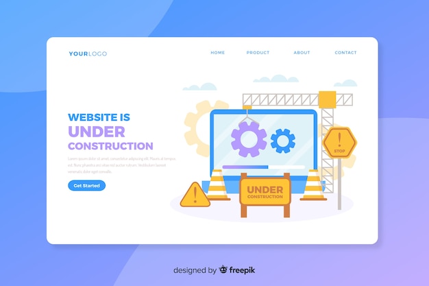 Free vector under construction landing page