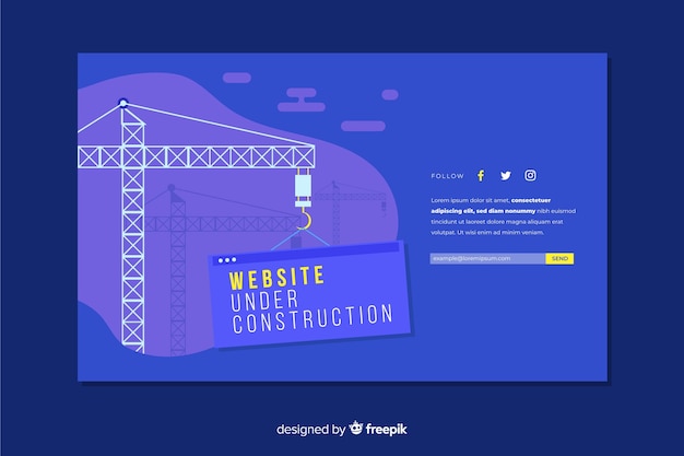 Free vector under construction landing page