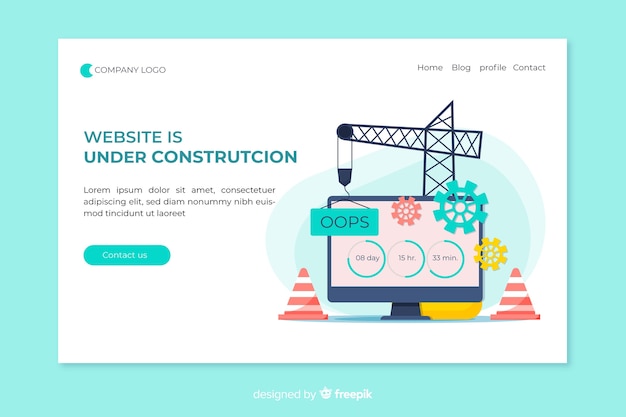 Under construction landing page