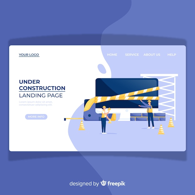 Free Vector under construction landing page