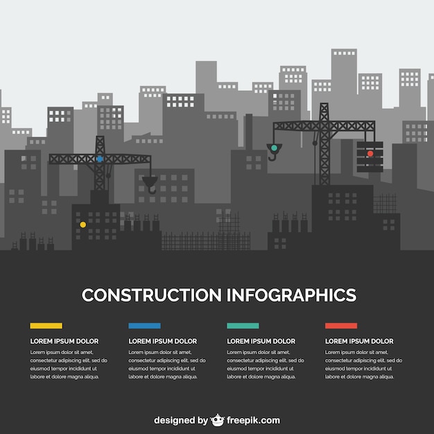 Free Vector construction silhouettes infography