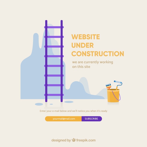 Free Vector under construction template in flat style