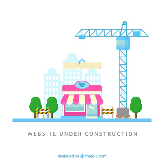 Under construction template in flat style