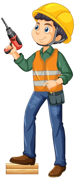 Construction worker cartoon character