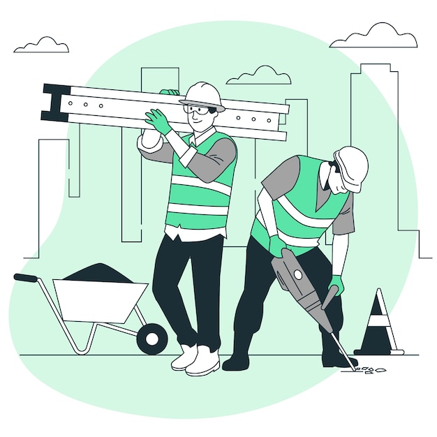 Free vector construction worker concept illustration