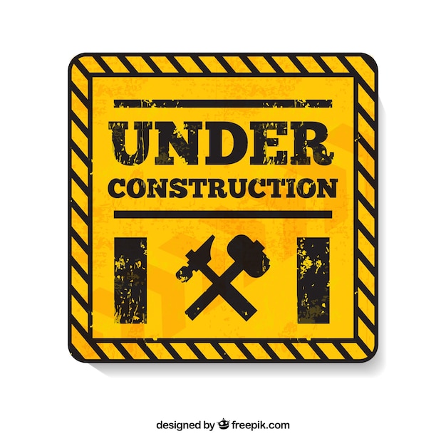 Under construction yellow symbol