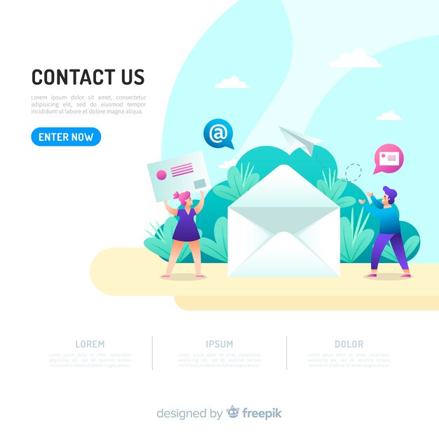 Contact concept for landing page