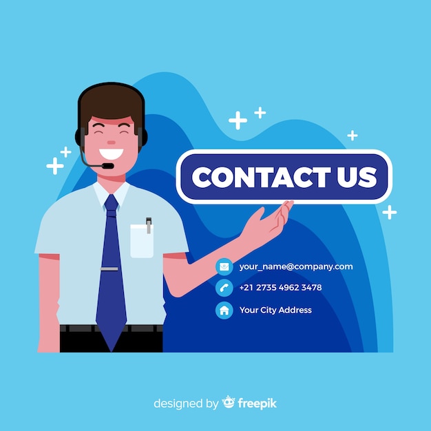 Contact us background flat design