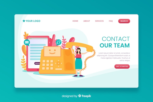 Contact us company landing page